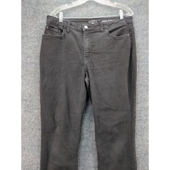 Womens Riders By Lee Midrise Bootcut Jeans Size 14L Black Cotton Blend - Picture 3 of 10